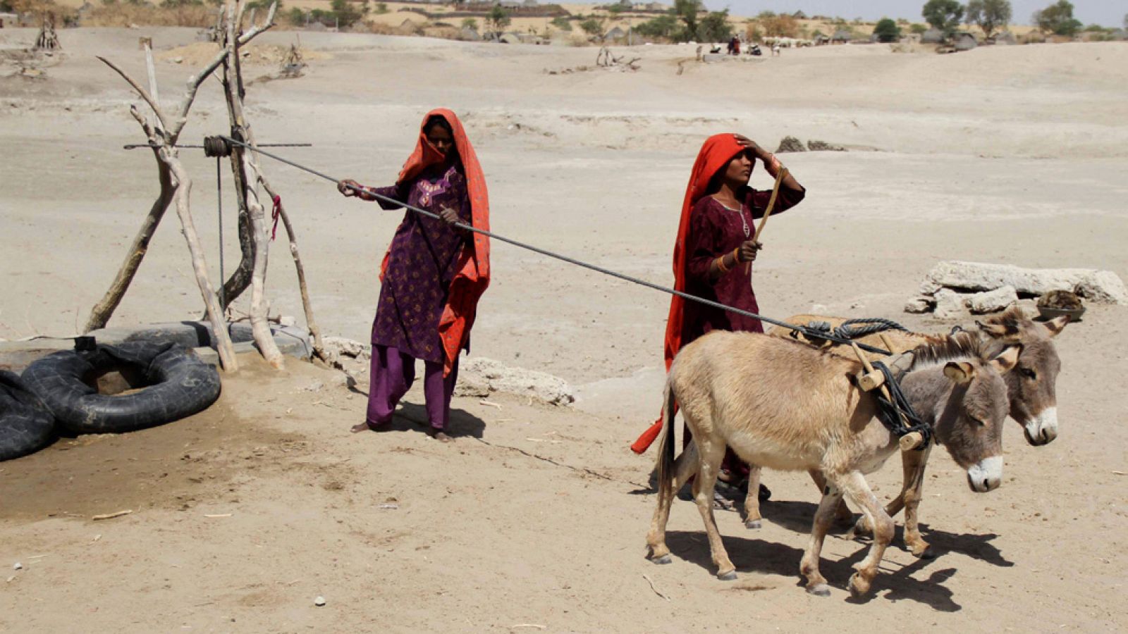 Imagen de un pozo en el poblado de Tharparkar, en la provincia paquistaní de Sindh