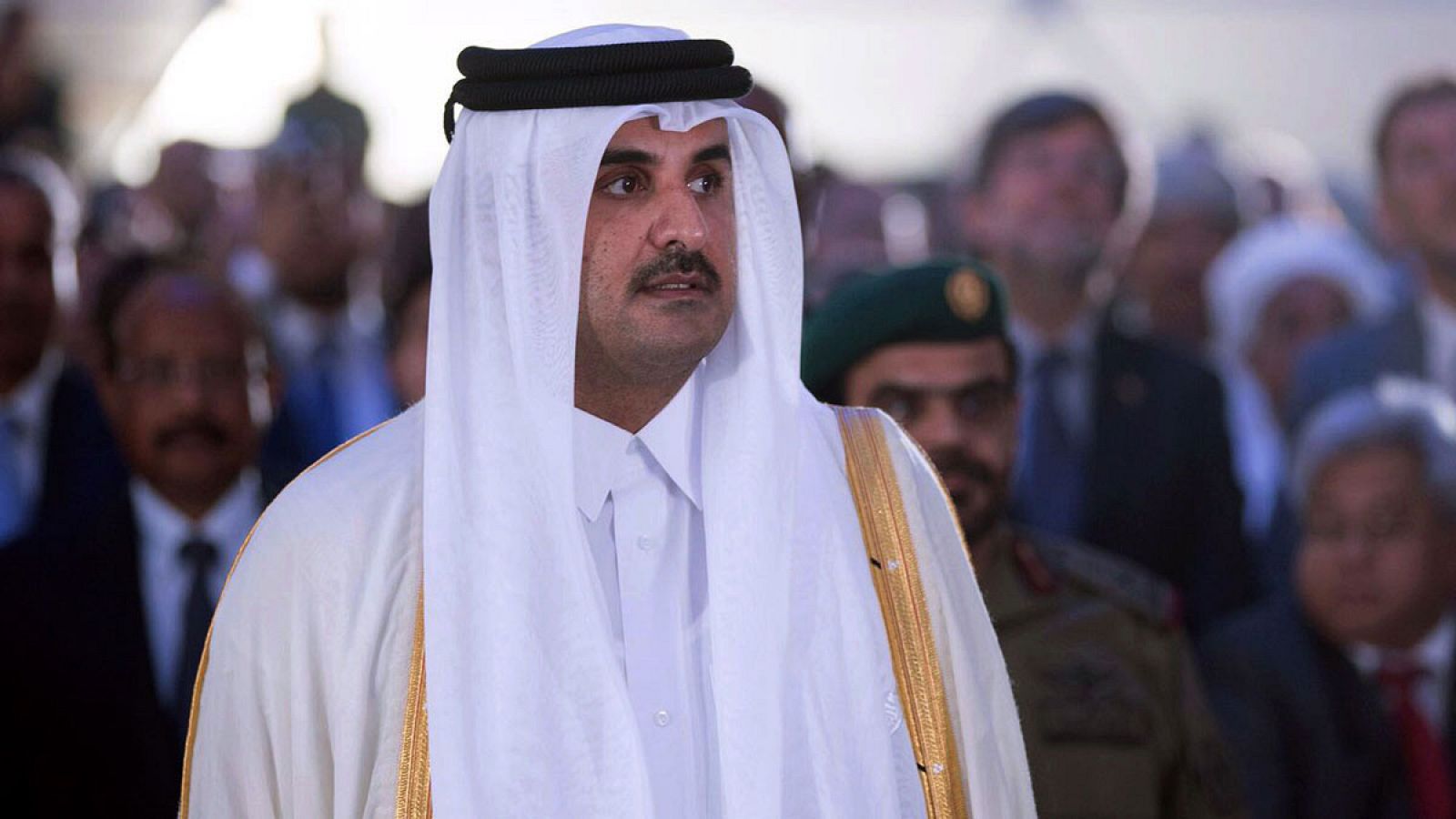 Imagen del emir de Catar, Tamim bin Hamad al Zani, en un acto en Doha.