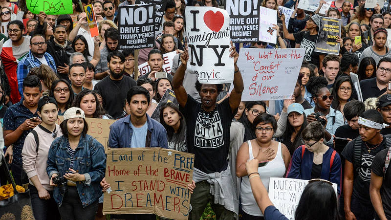 Imagen de la manifestación celebrada el sábado 9 de septiembre de 2017 en Nueva York contra la rescisión del programa DACA anunciada por el Gobierno de EE.UU. 