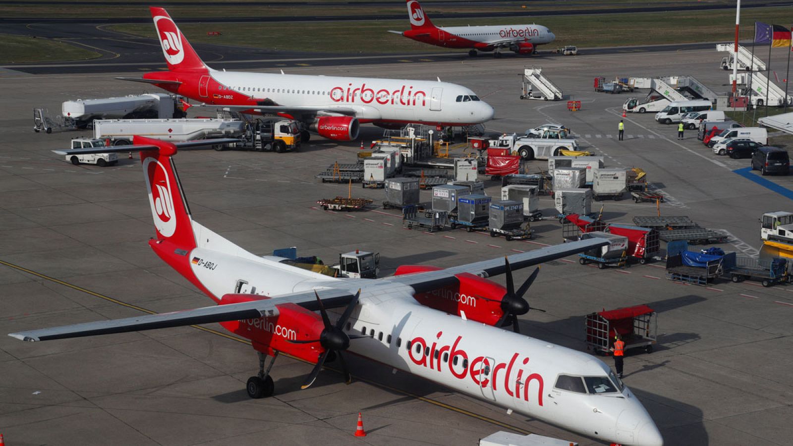 Aviones de Air Berlín en el aeropuerto de Tegel