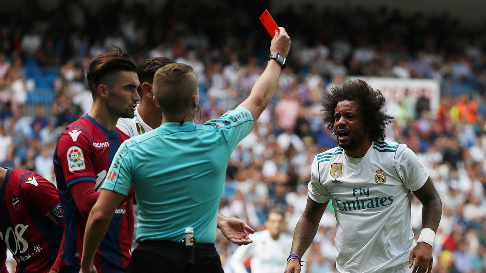 Marcelo, sancionado con dos partidos tras su expulsión ante el Levante