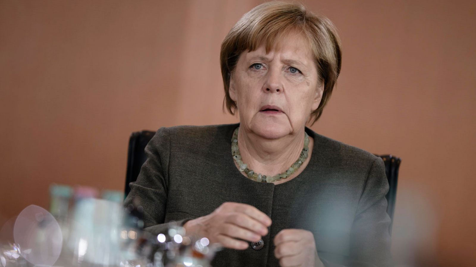 Merkel asiste a la reunión semanal del Consejo de Ministros en Berlín