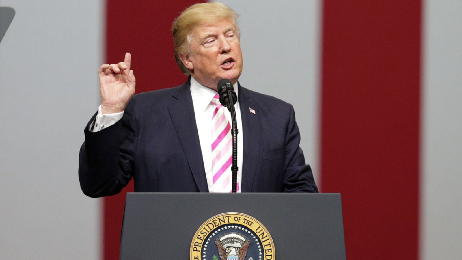 El presidente de Estados Unidos, Donald Trump, durante un acto el viernes 22 de septiembre de 2017 en Huntsville (Alabama).