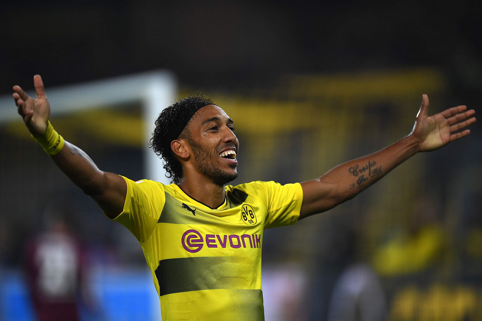 El goleador del Borussia de Dortmund Pierre-Emerick Aubameyang.