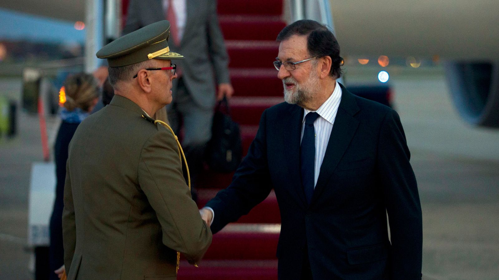 El jefe del Gobierno español Mariano Rajoy a su llegada a Washington