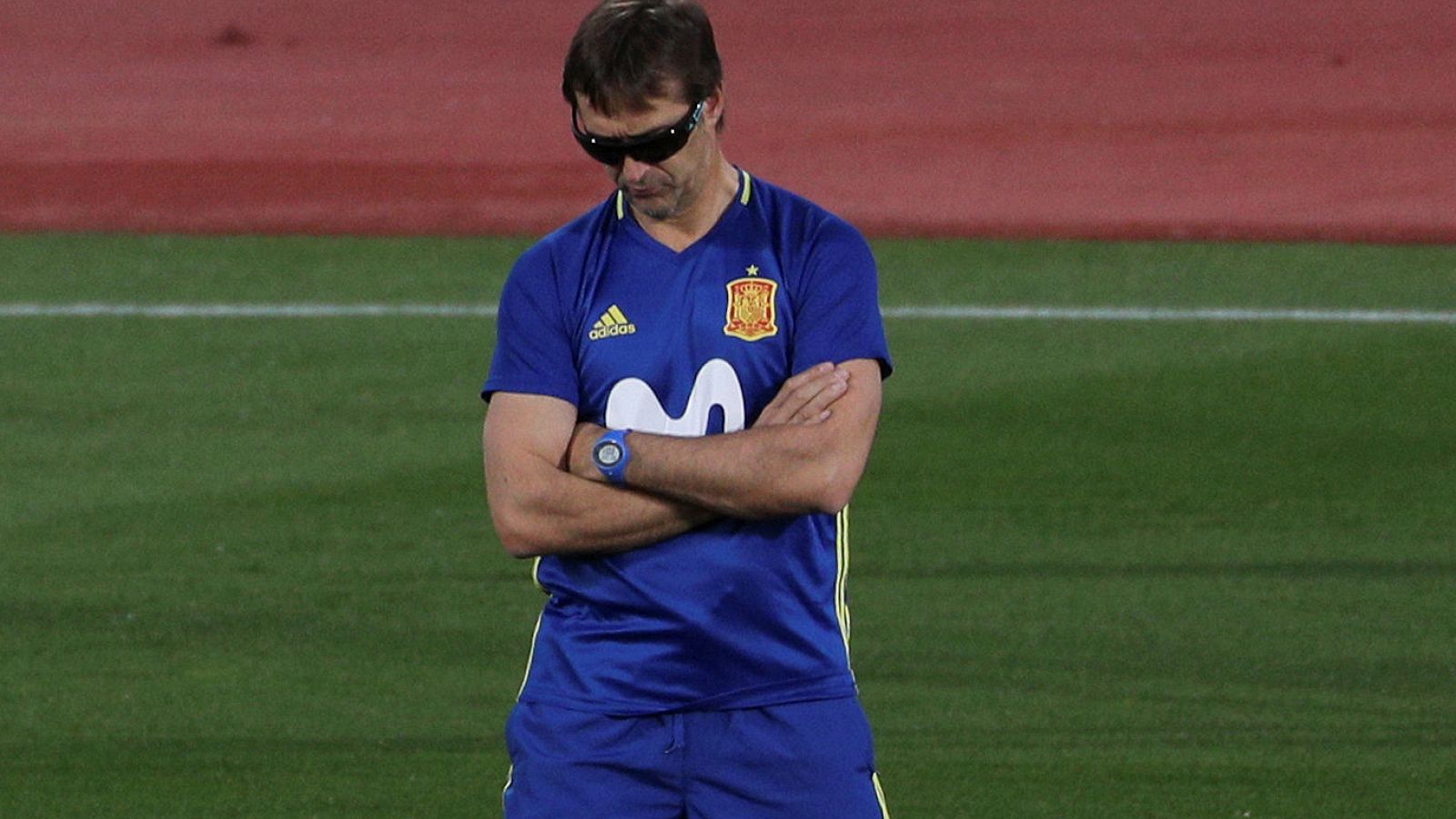 Julen Lopetegui, en el entrenamiento de la selección española.