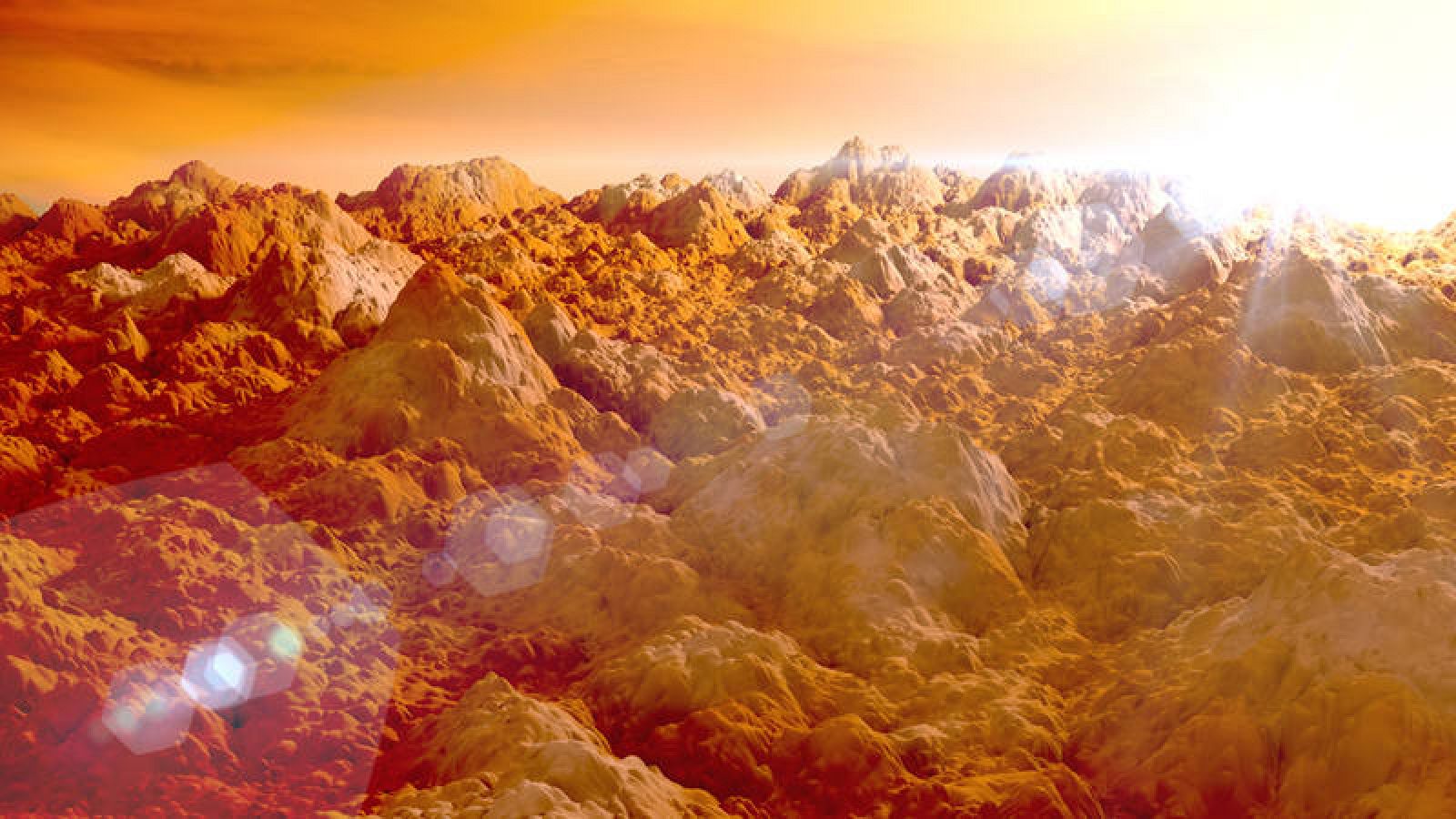 Paisaje montañoso en Marte 