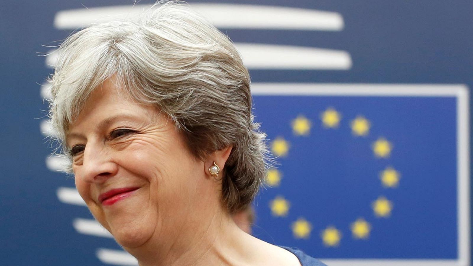 La primera ministra británica, Theresa May, a su llegada a la cumbre de la Unión Europea celebrada en Bruselas.