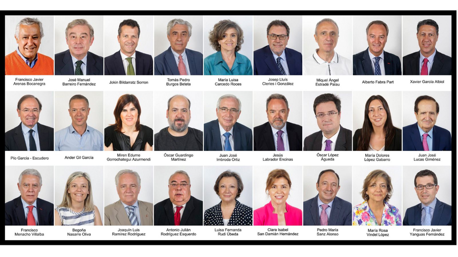 Los 27 senadores de la comisión del Senado que tramitará las medidas del artículo 155 de la Constitución sobre Cataluña