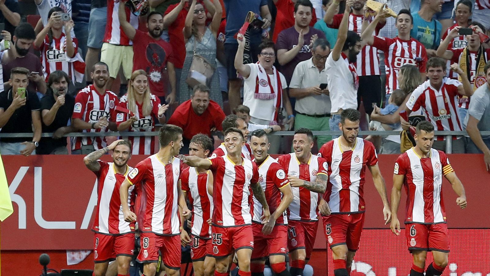 Imagen de un partido del Girona en Montilivi esta temporada.