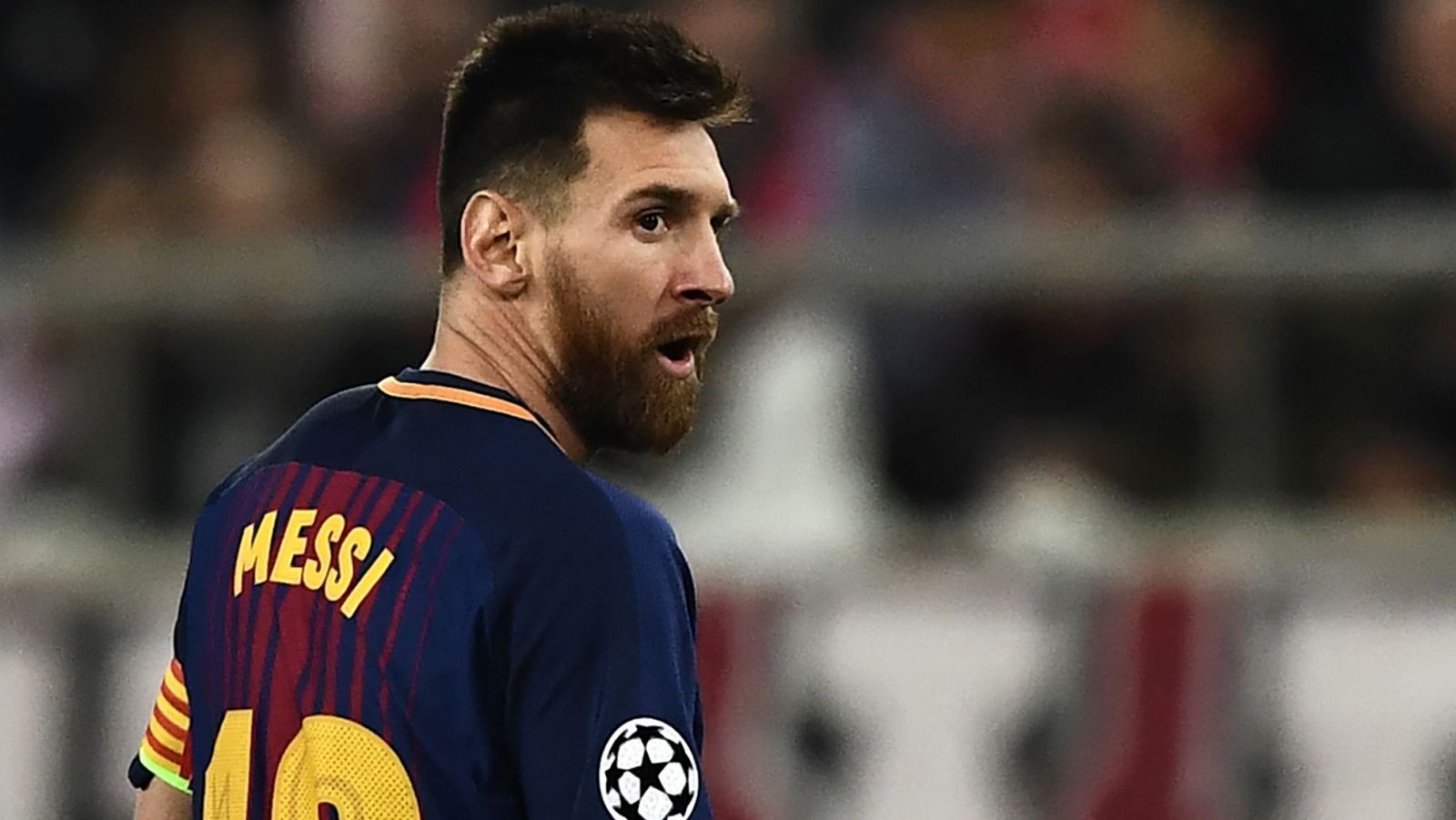 El argentino Leo Messi, en el pasado Olympiacos - Barça de Champions.