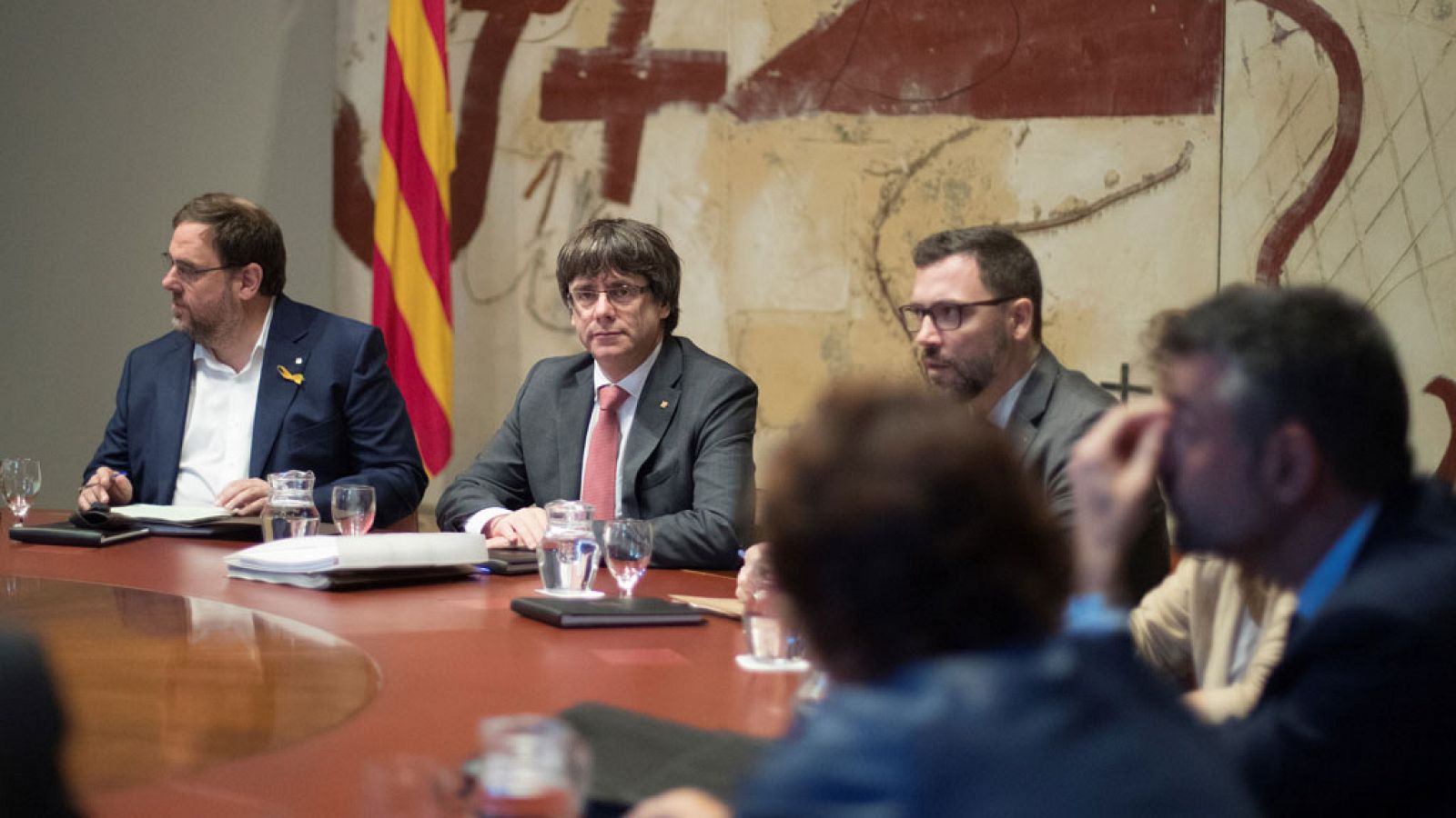 Imagen de archivo de la reunión del Govern catalán cesado días antes de la declaración de independencia