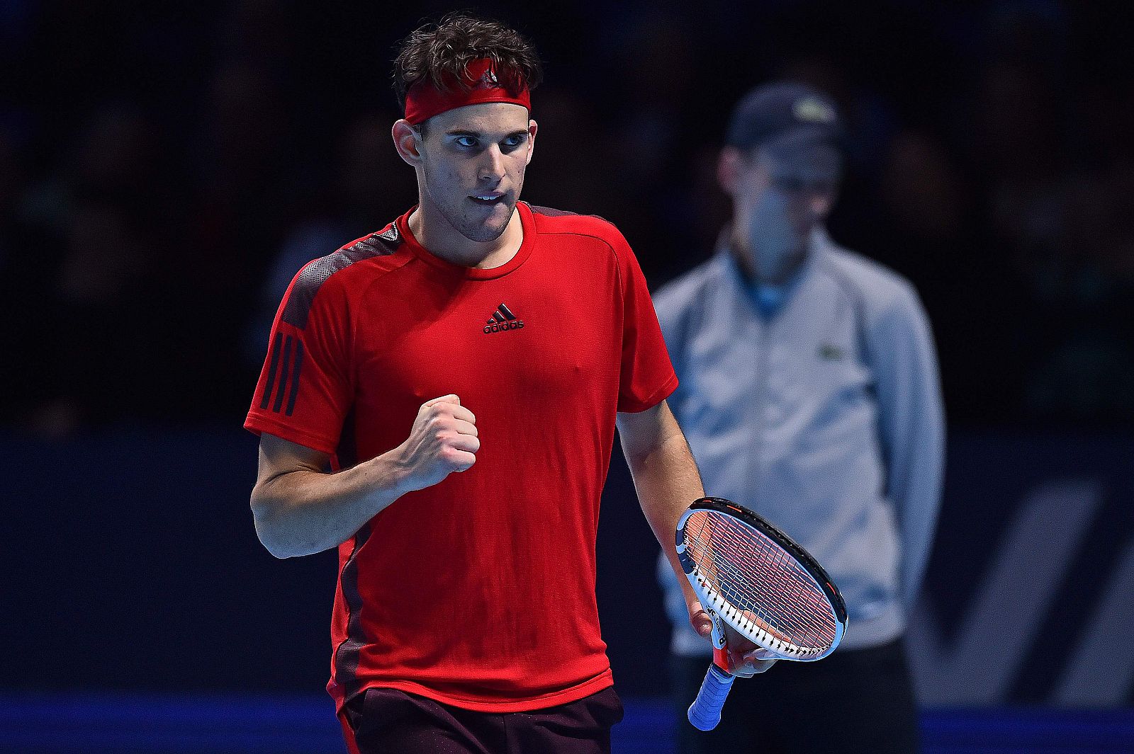 Dominic Thiem celebra un punto ante Pablo Carreño.