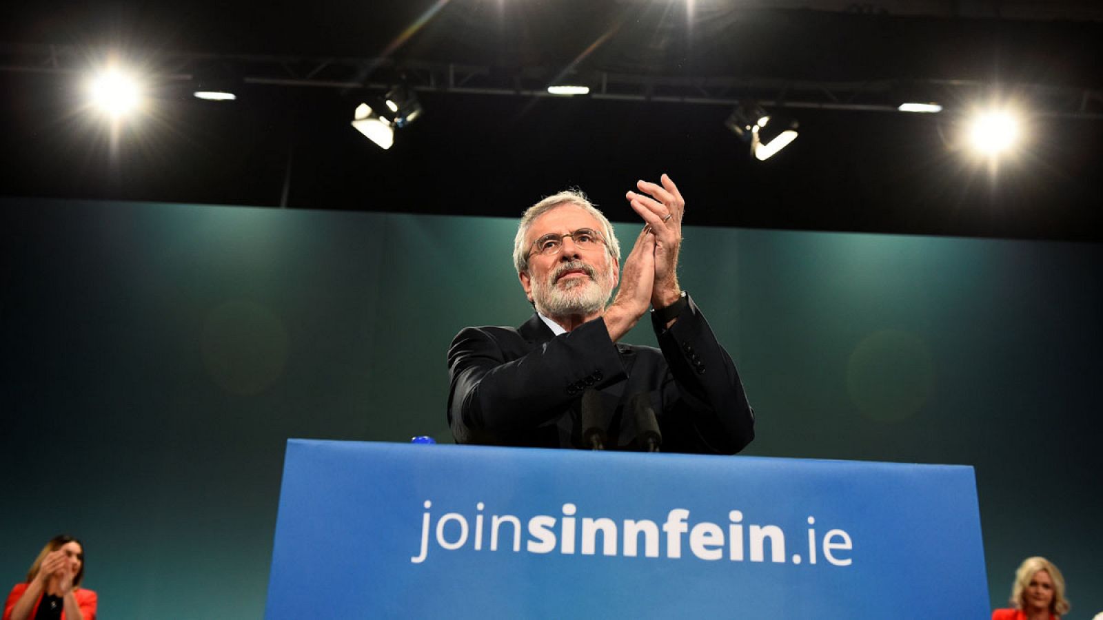 Gerry Adams durante la conferencia anual del Sinn Féin en Dublín (Irlanda).