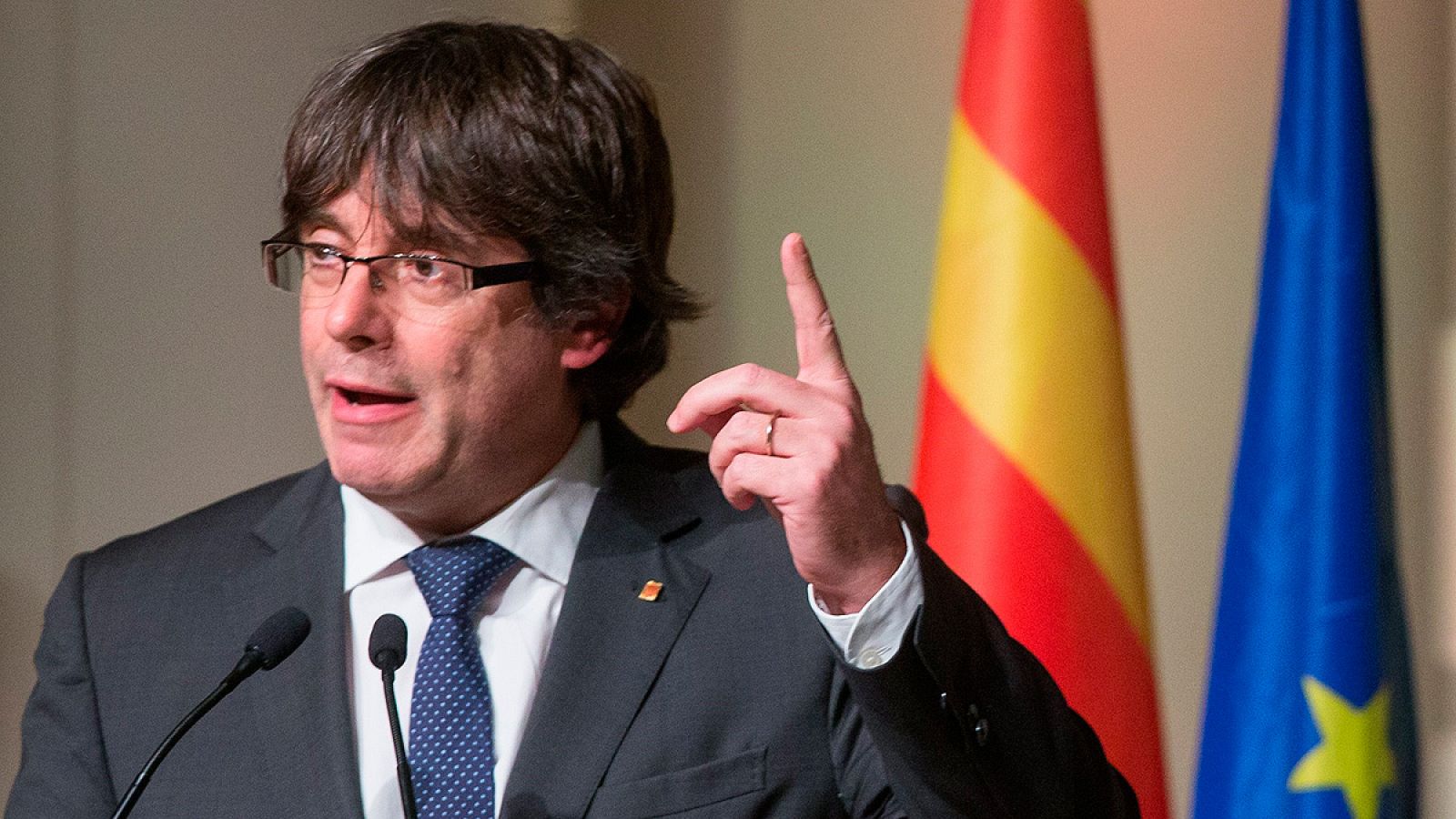 Carles Puigdemont, en el acto que organizaron en Bruselas dos centenares de alcaldes catalanes independentistas