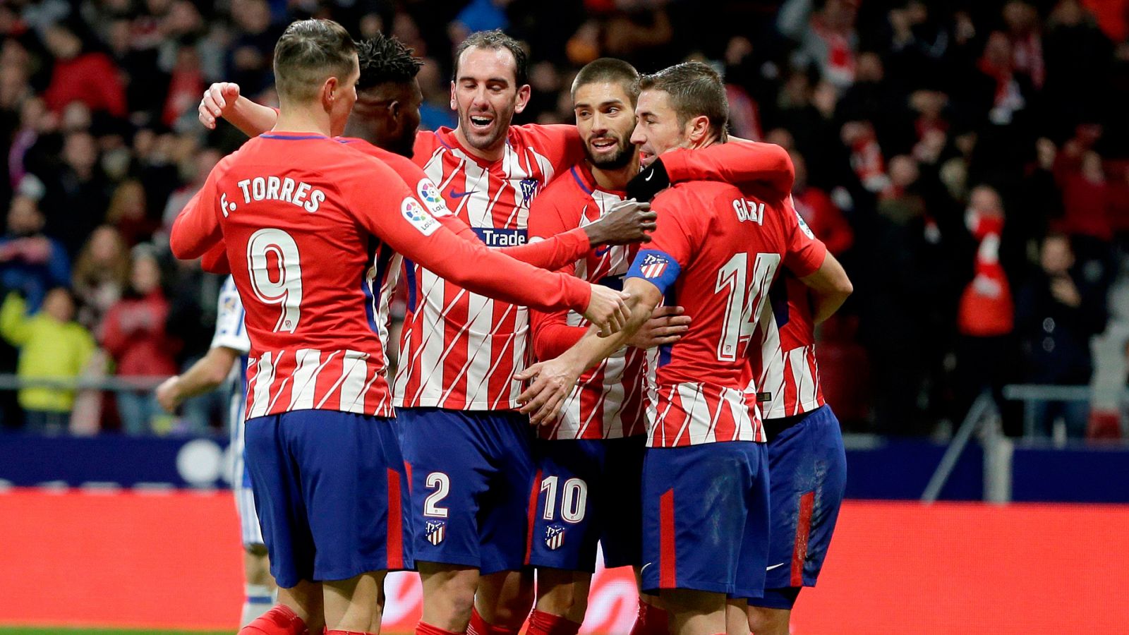 El Atlético celebra la victoria ante la Real Sociedad