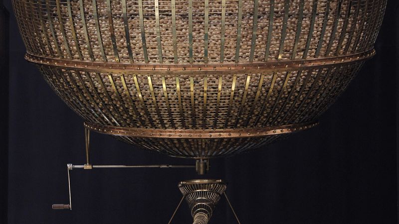 Vista del bombo durante un ensayo del Sorteo de Lotería de Navidad