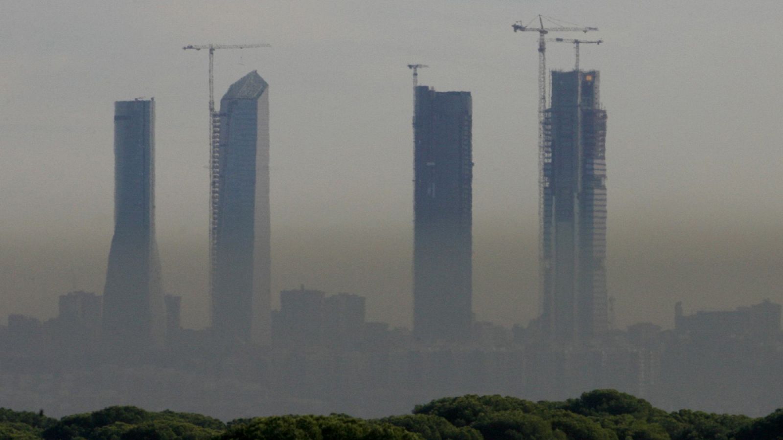 Imagen de la 'boina'de contaminación de Madrid