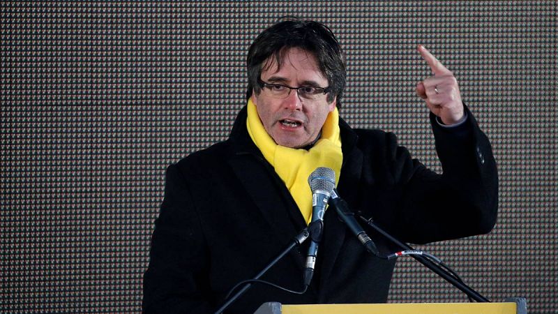 Puigdemont, en la manifestación independentista de Bruselas.