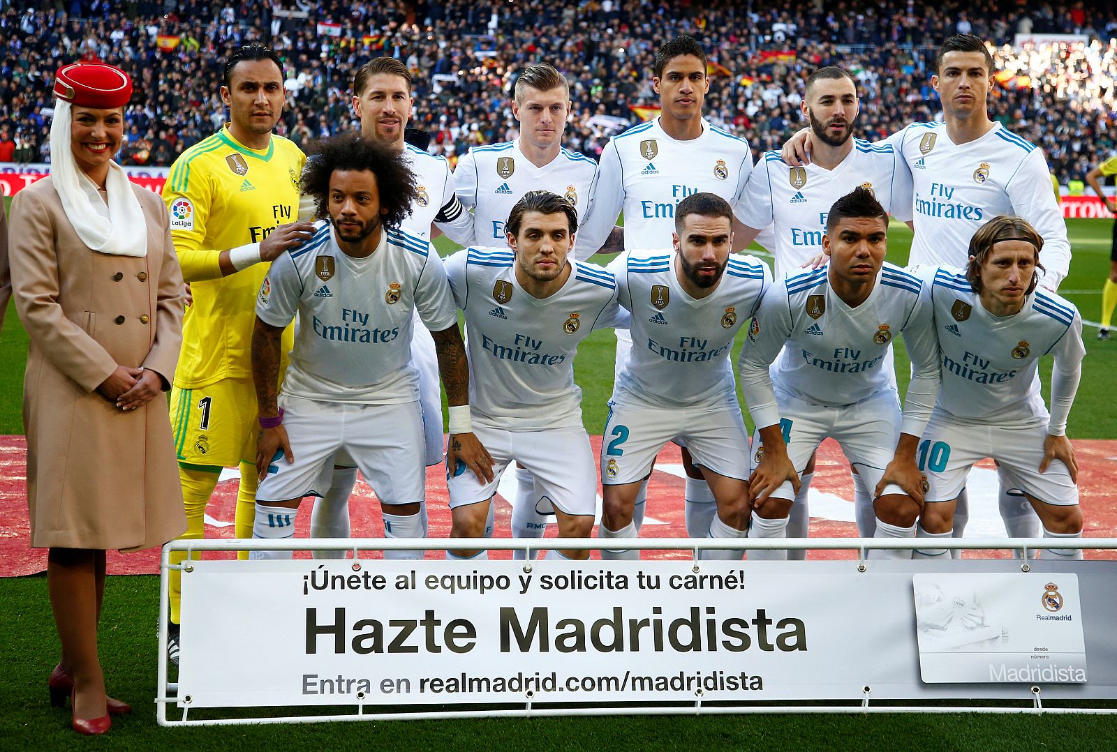 Imagen del equipo titular del Real Madrid en el reciente Clásico liguero frente al Barça.