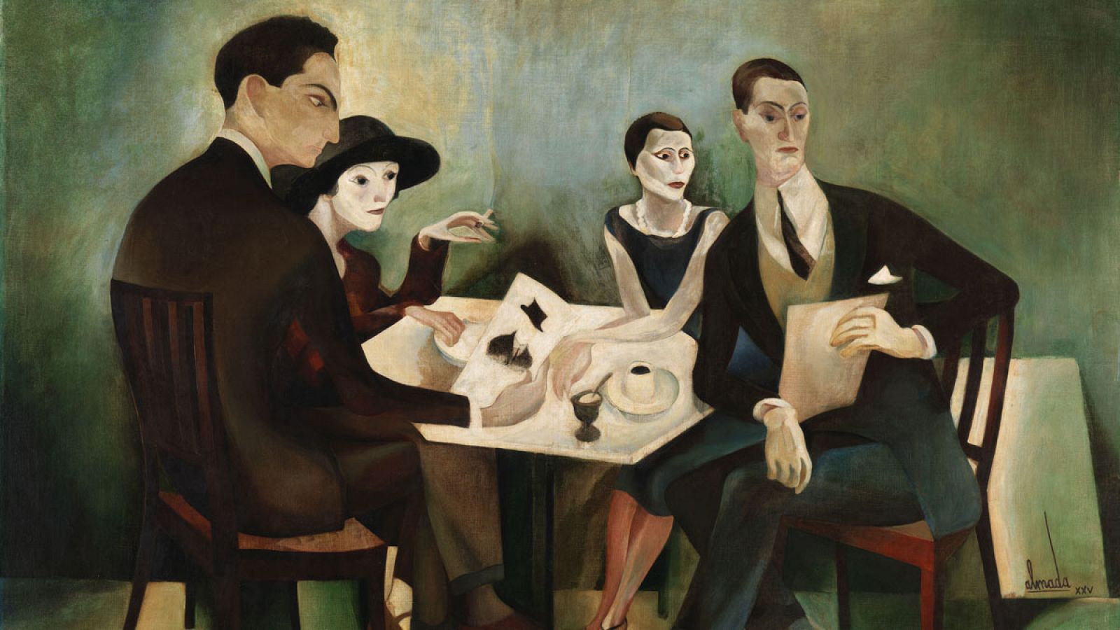 'Autorretrato de grupo', 1925, de José de Almada, forma parte de la muestra que el Reina Sofía consagra a Pessoa.