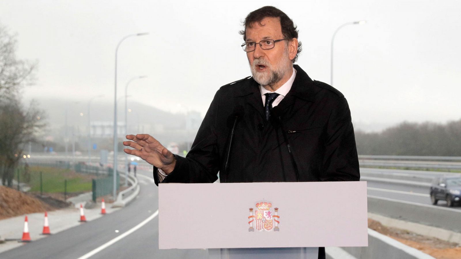 El presidente del Gobierno, Mariano Rajoy, este miércoles en Galicia.