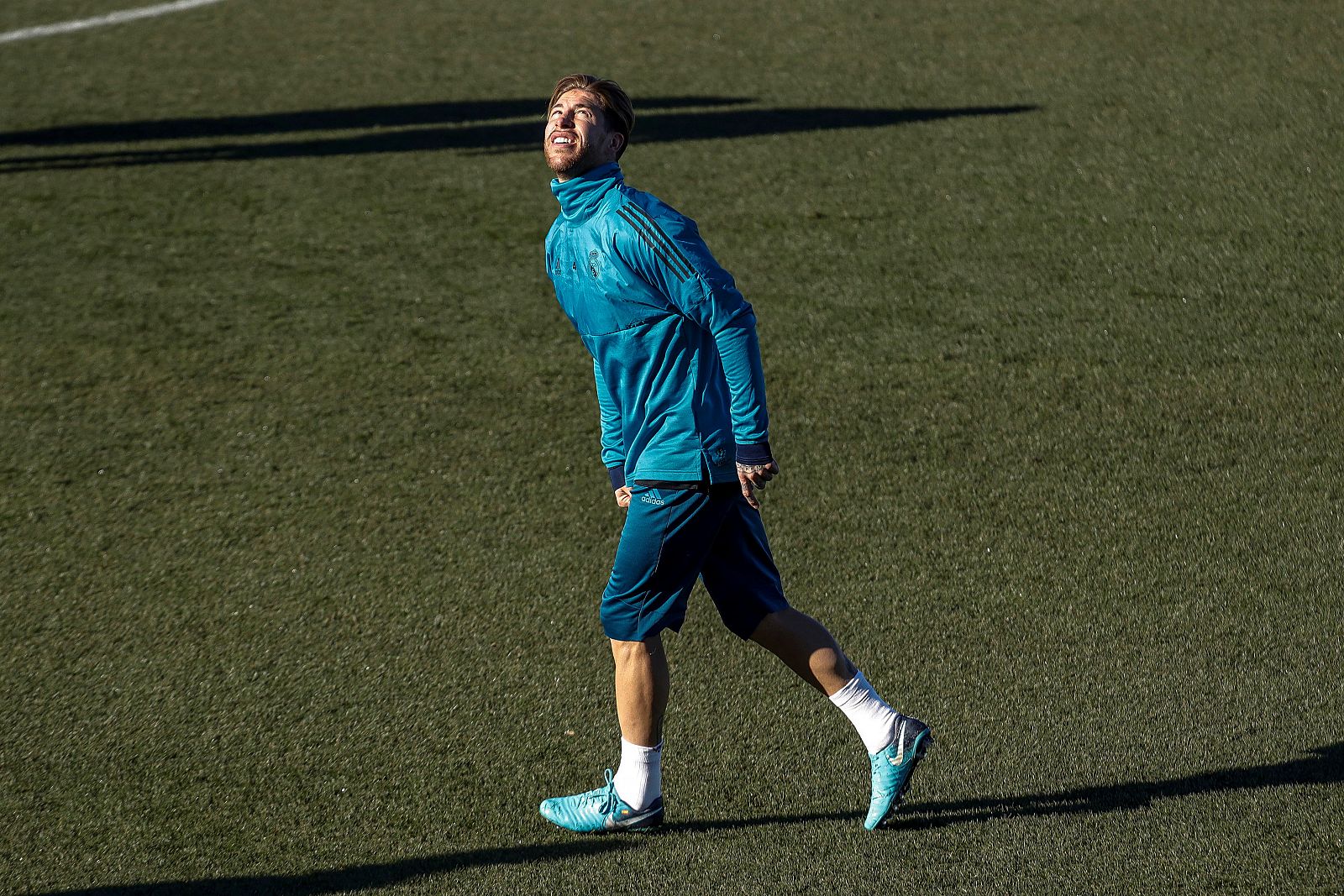 Ramos, durante un entrenamiento del Real Madrid