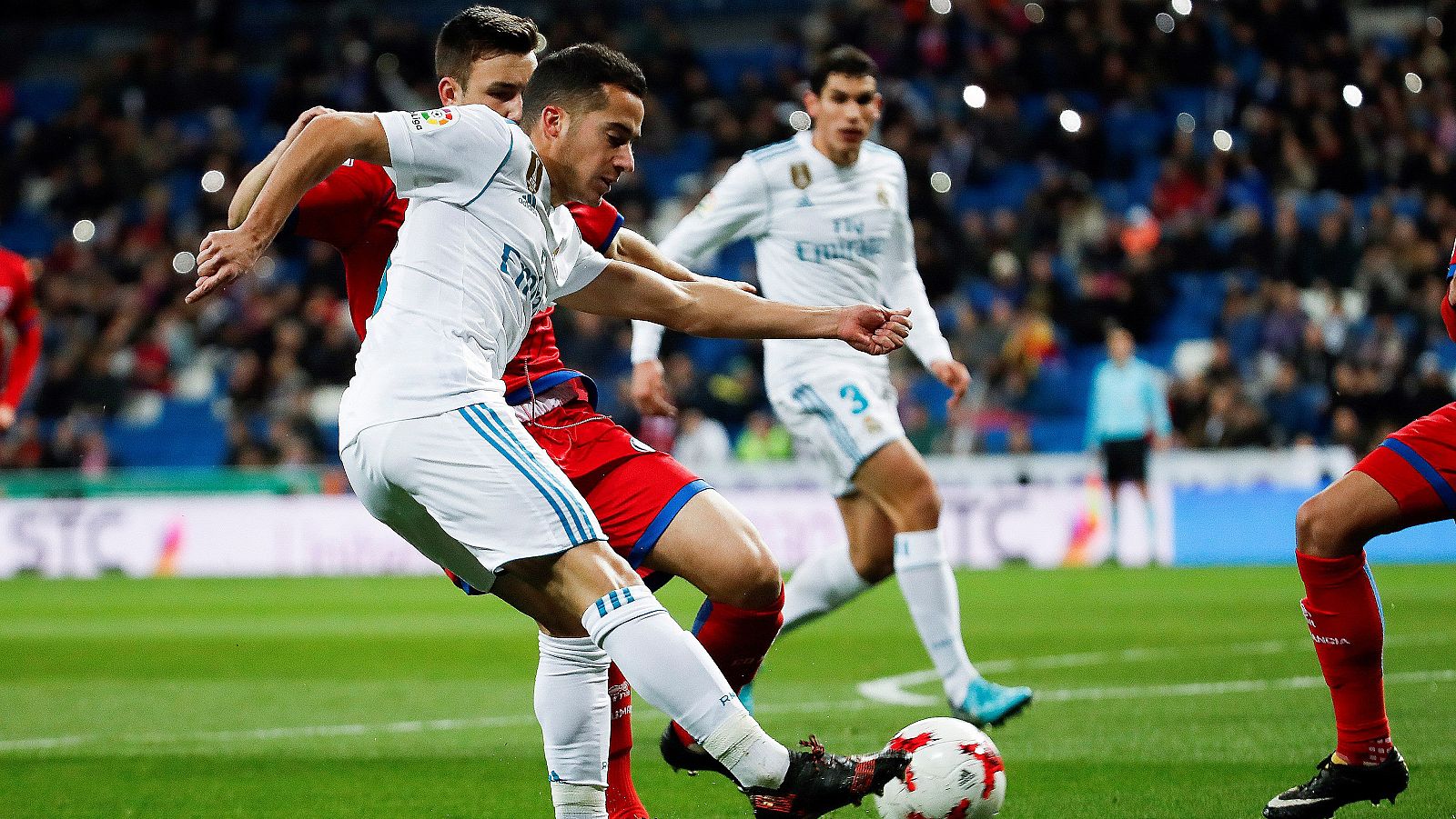 Lucas Vázquez, en el partido contra el Numancia.