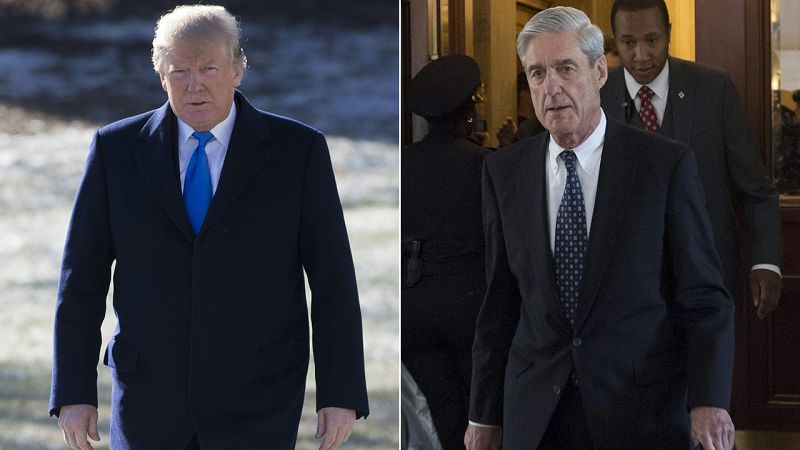 Donald Trump (d) y el fiscal especial Robert Mueller (i)