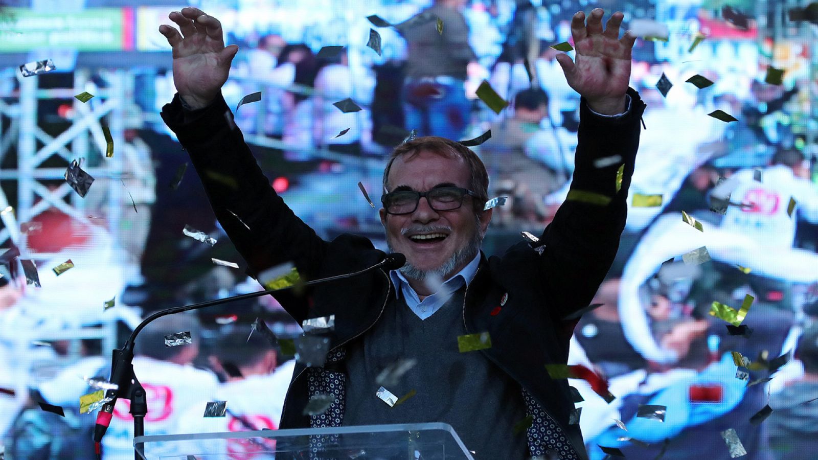 'Timochenko', durante la presentación de su candidatura con el partido Fuerza Alternativa Revolucionaria el Común