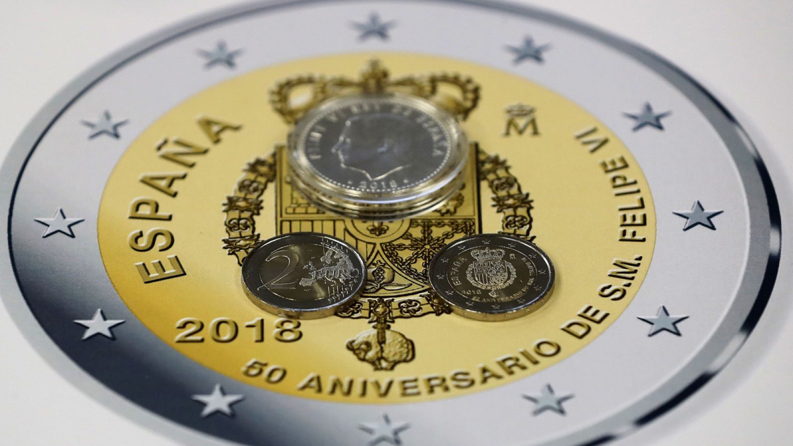 Pieza de 2 euros conmemorativa por los 50 años del rey Felipe VI