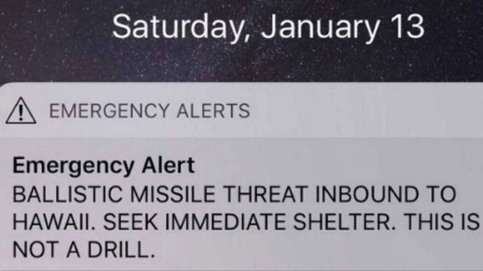 Un mensaje enviado a todos los hawaianos alertó el 13 de enero de un falso ataque de misiles