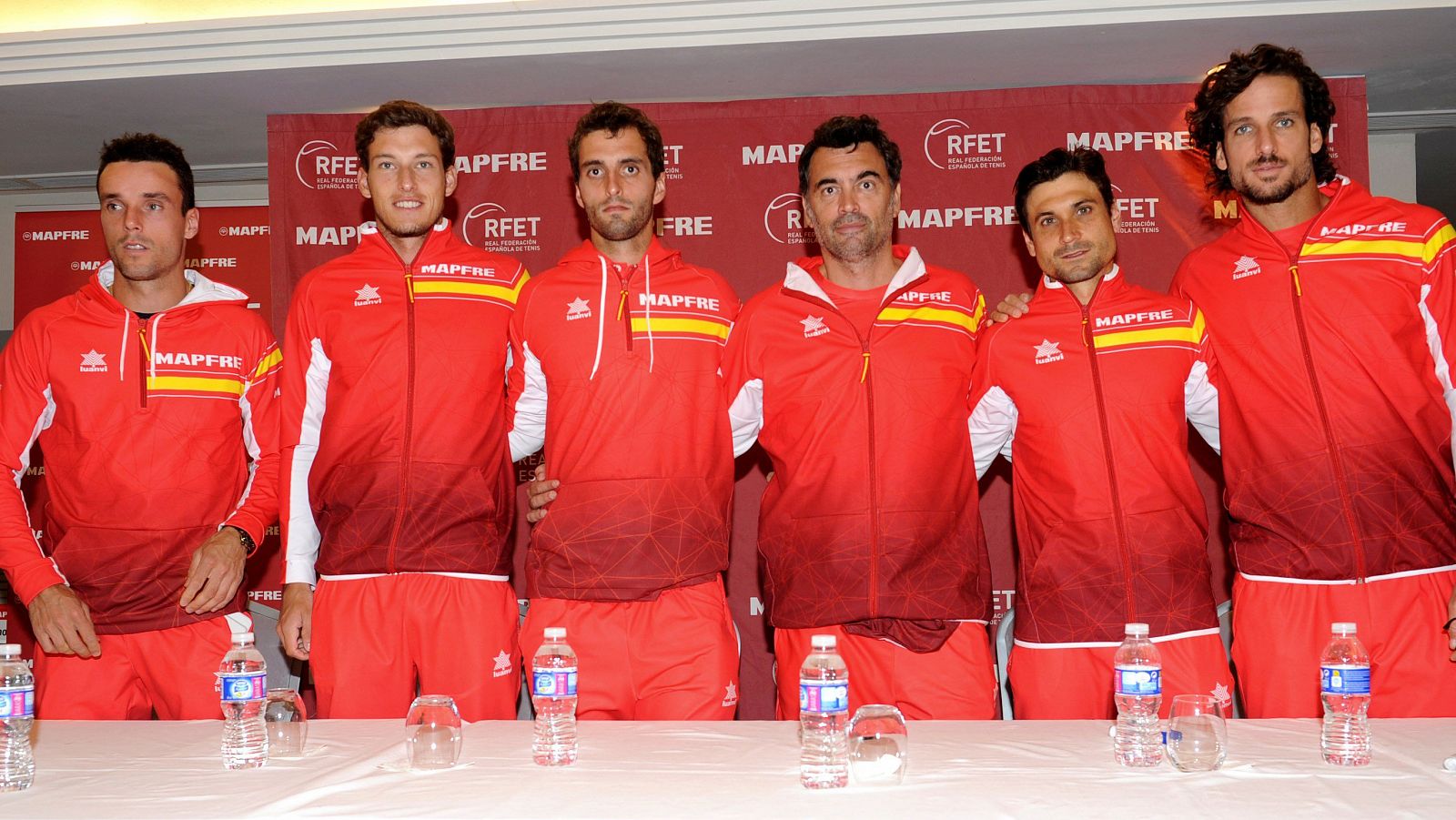 El equipo español de Copa Davis al completo