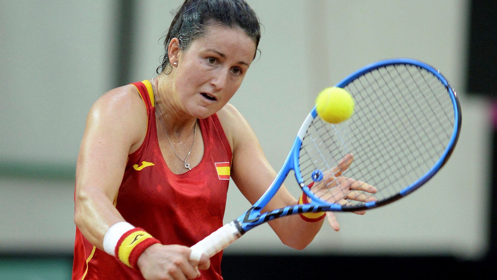 Lara Arruabarrena, en su partido contra Chiesa.