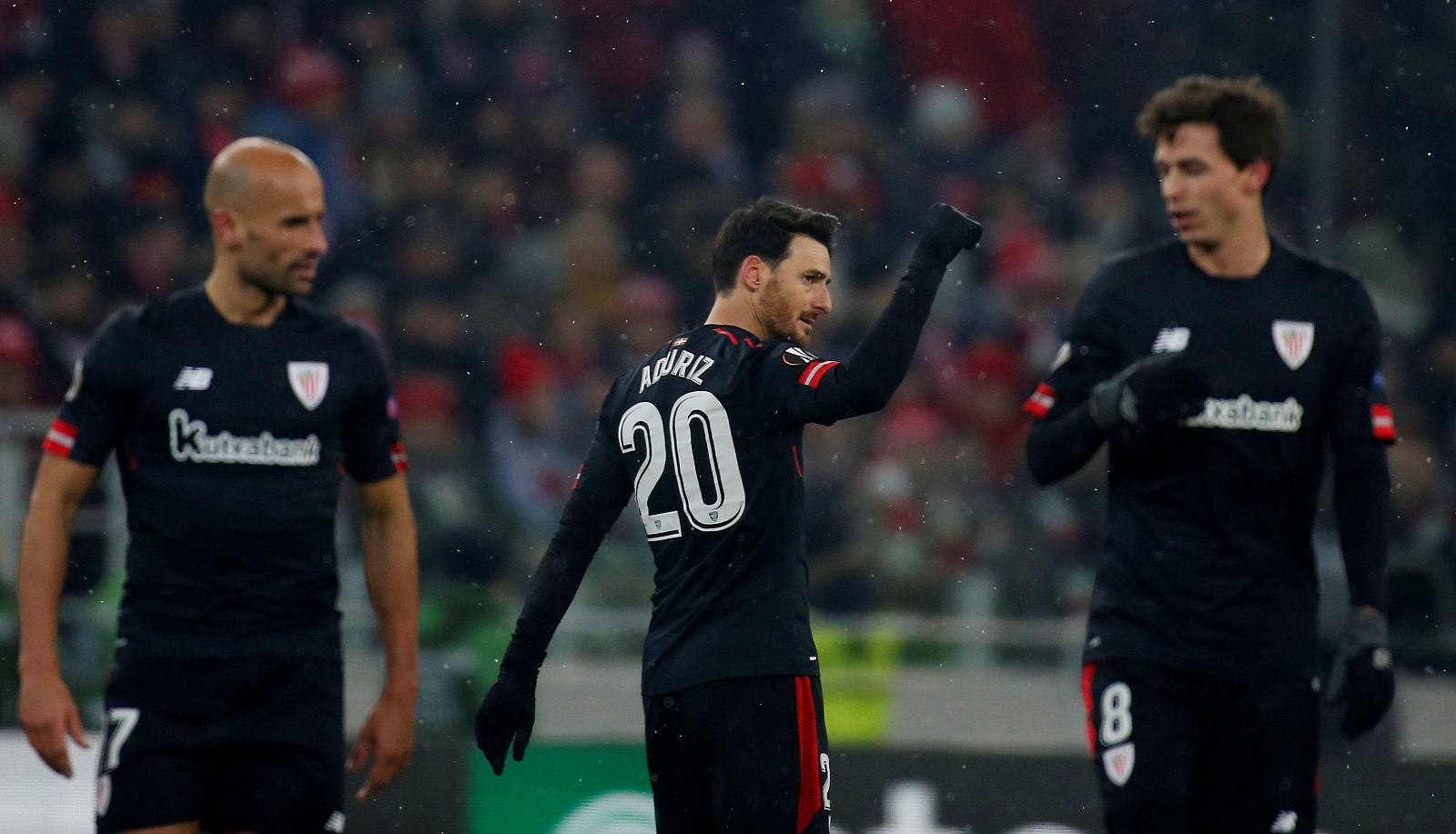 Aduriz celebra el primer tanto anotado ante el Spartak.