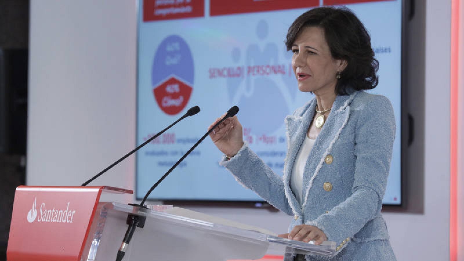 Ana Botín durante la presentación de resultados de la entidad de 2017