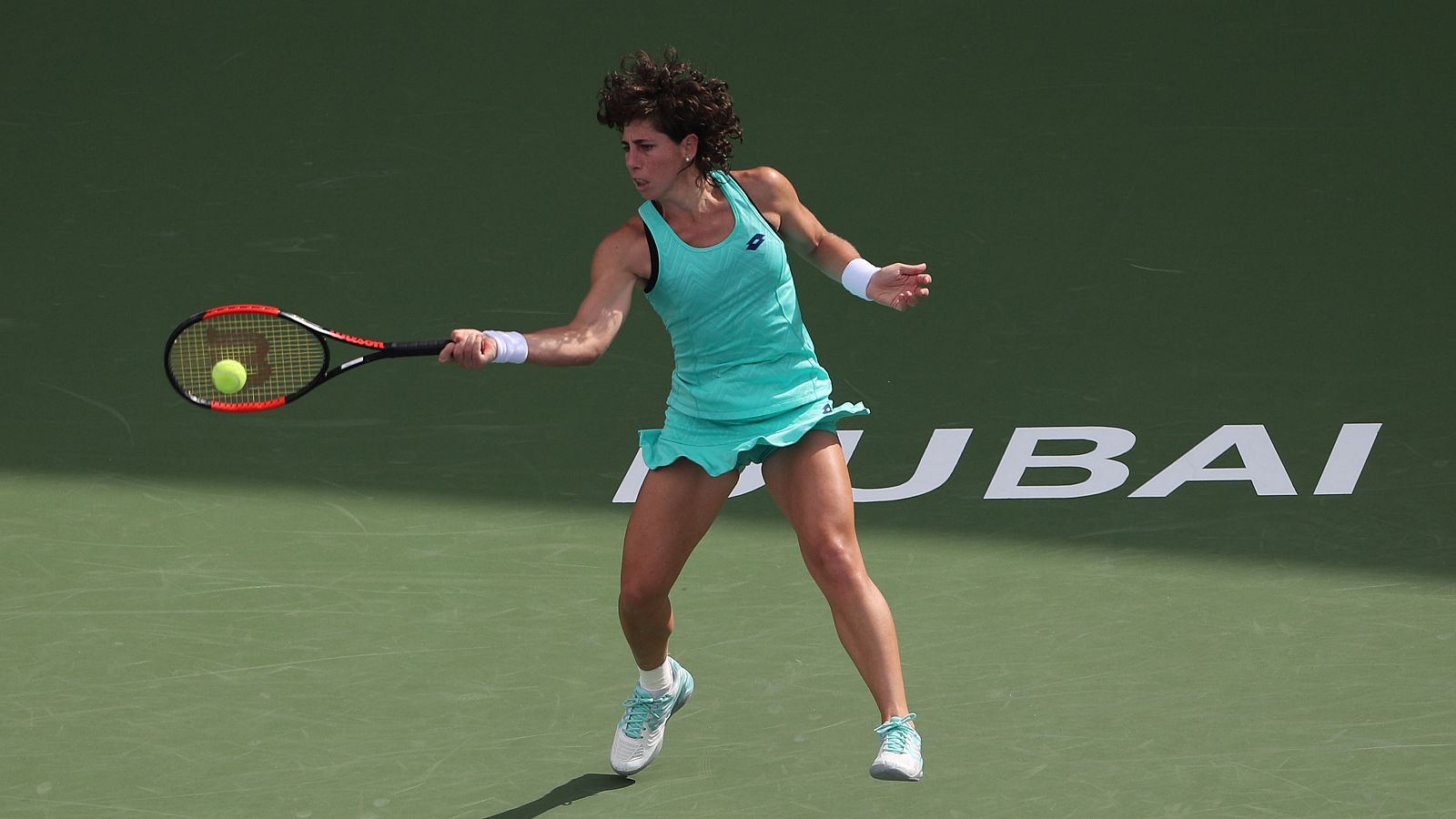 Carla Suárez, en su partido contra Pliskova.