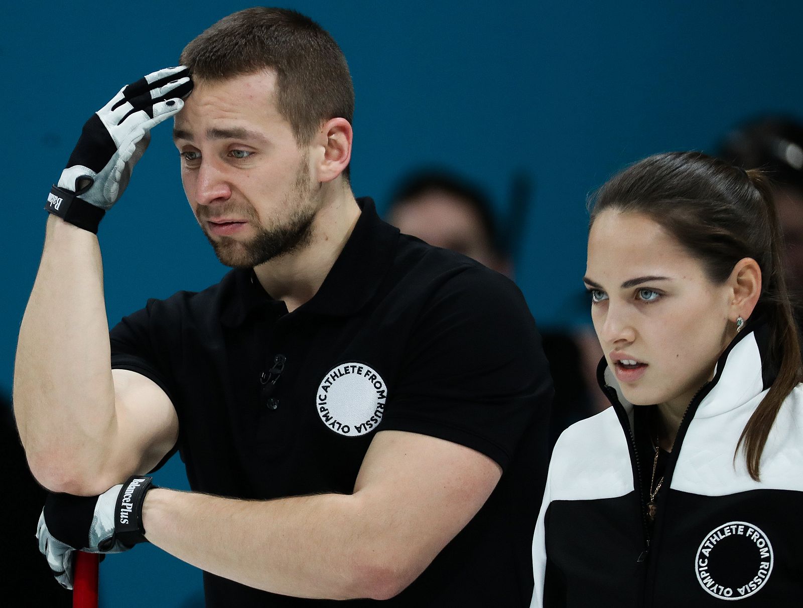 Imagen del matrimonio ruso Anastasia Bryzgalova y Alexander Krushelnitskiy durante los JJ.OO. de PyeongChang 2018.