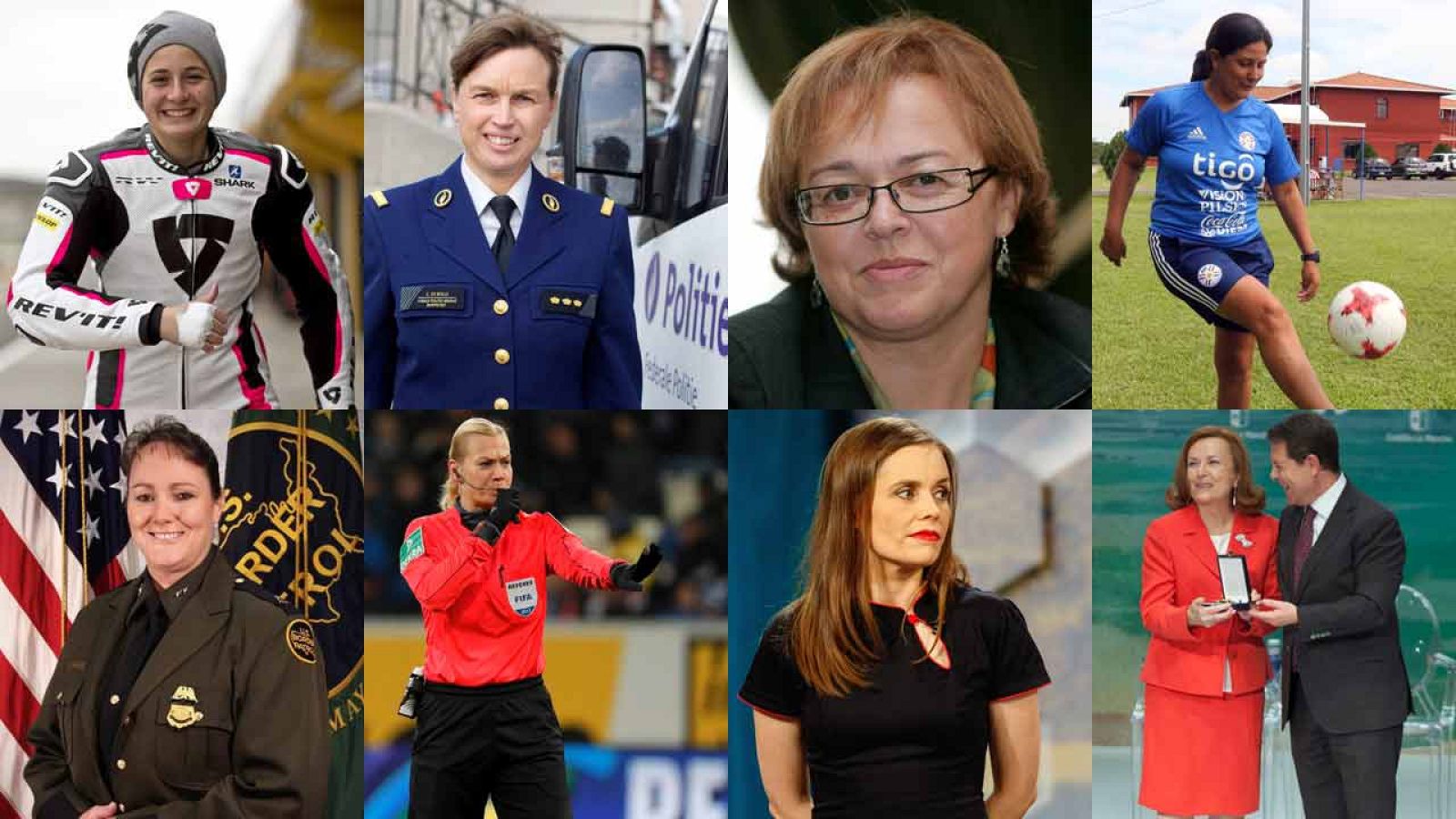 Fotomontaje de las ocho mujeres que han roto barreras laborales durante 2017