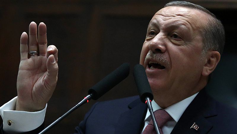 El presidente turco, Recep Tayyip Erdogán en la Asamblea Nacional en Ankara