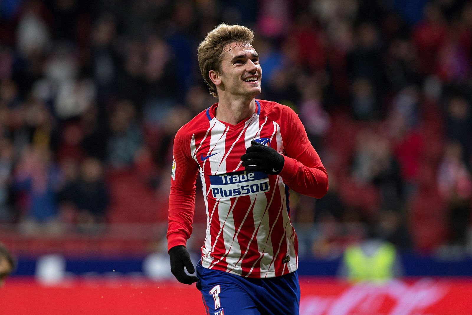 Antoine Griezmann celebra su primer gol ante el Leganés.