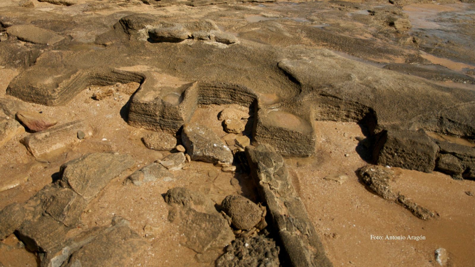 Fotografía facilitada por el Ayuntamiento de Barbate de los restos arqueológicos de la piscifactoría romana.