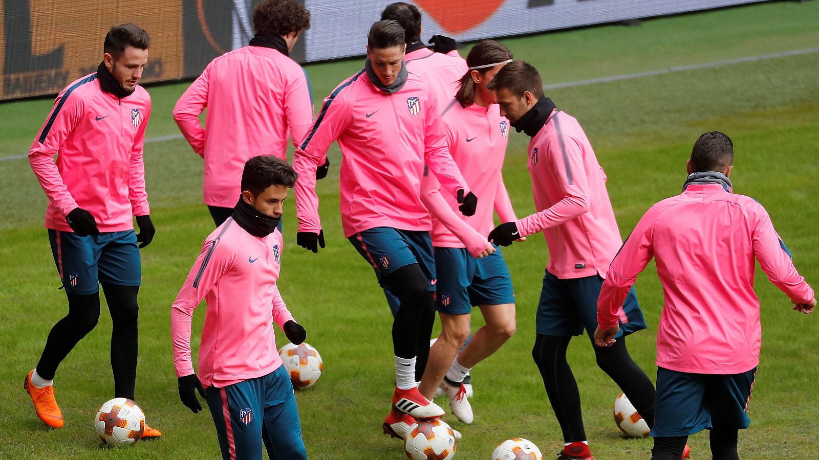 Entrenamiento del Atlético de Madrid en Moscú