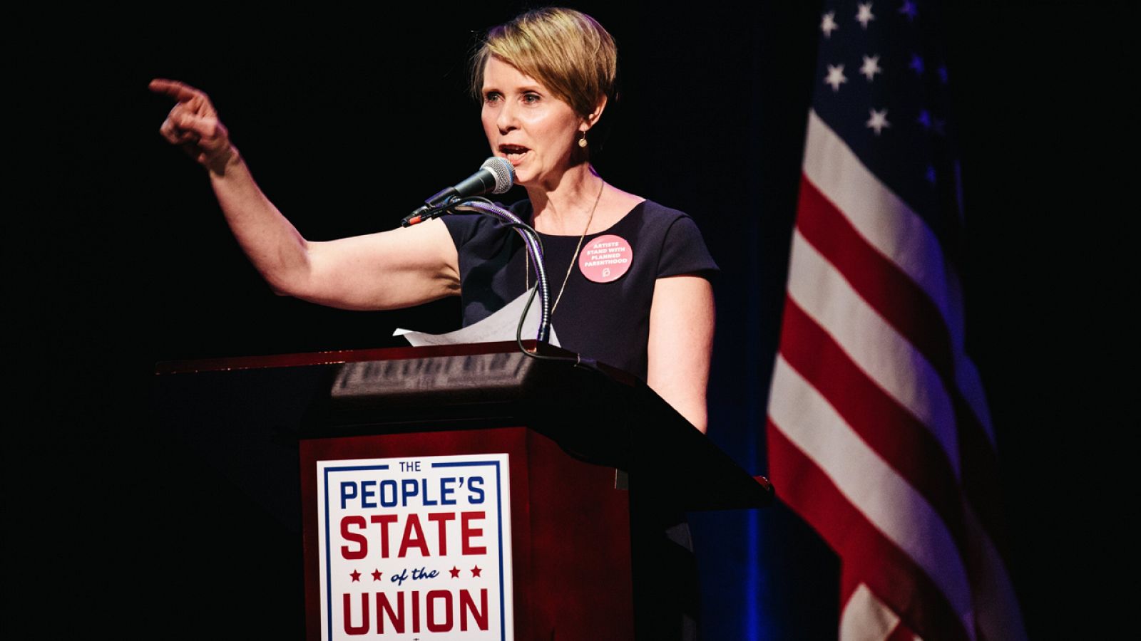 Cynthia Nixon, en un evento político el pasado 29 de enero en Nueva York