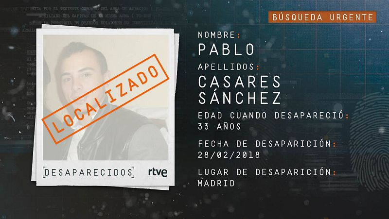 Pablo Casares Sánchez, localizado