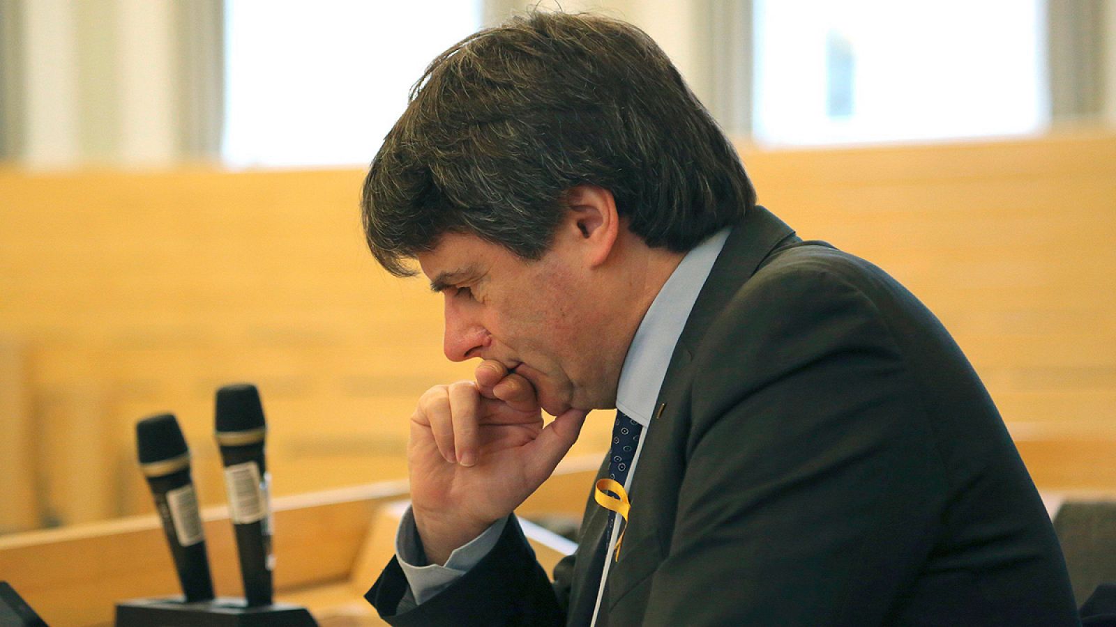 Carles Puigdemont antes de pronunciar una conferencia en la Universidad de Helsinki