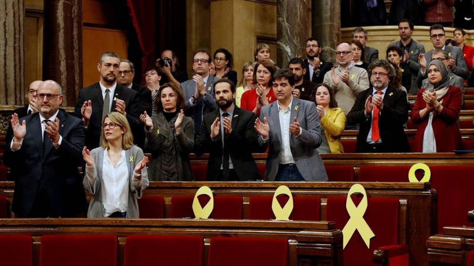 Los grupos independentistas en el Parlament.