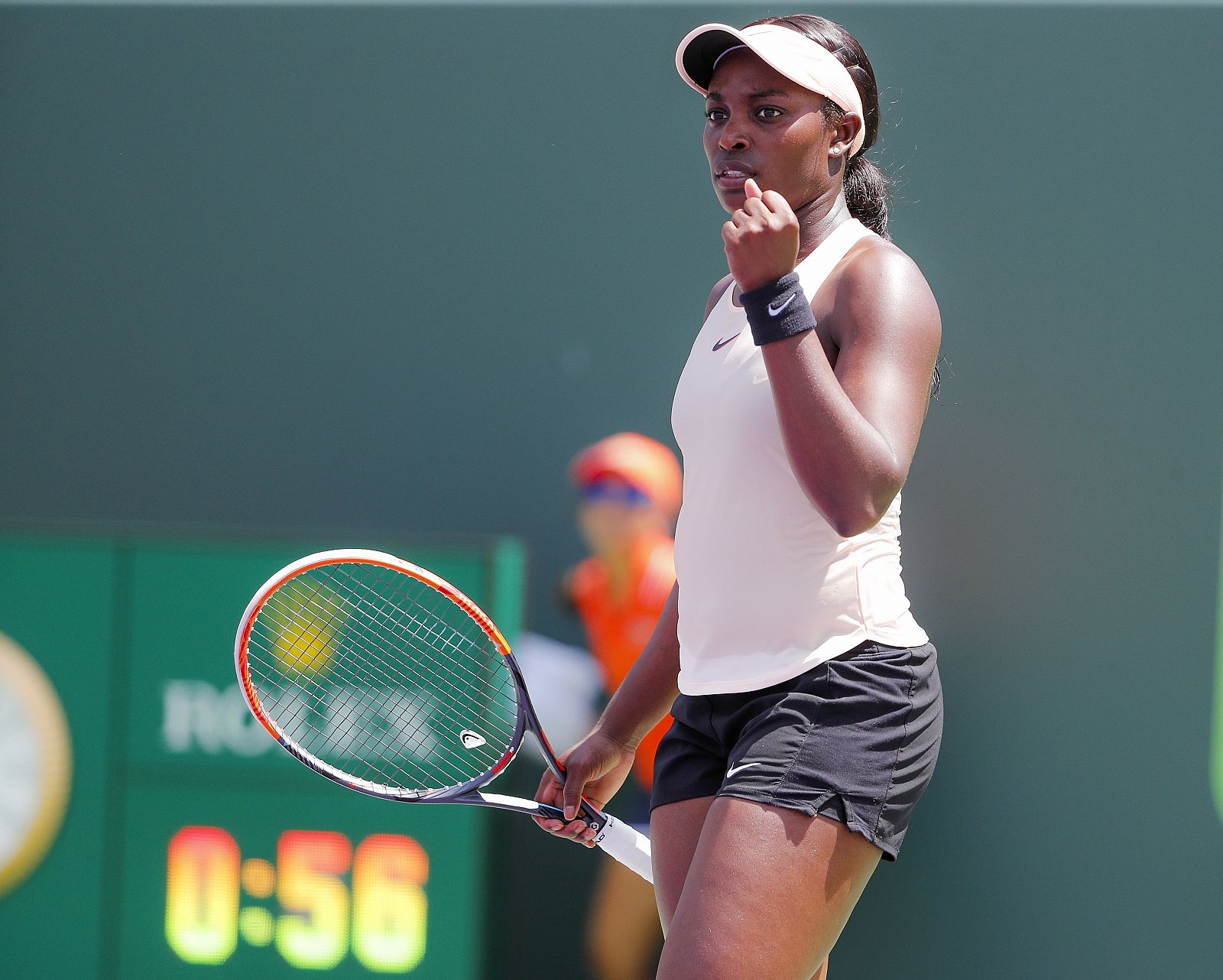 Sloane Stephens celebra su victoria en la final del Master de Miami.