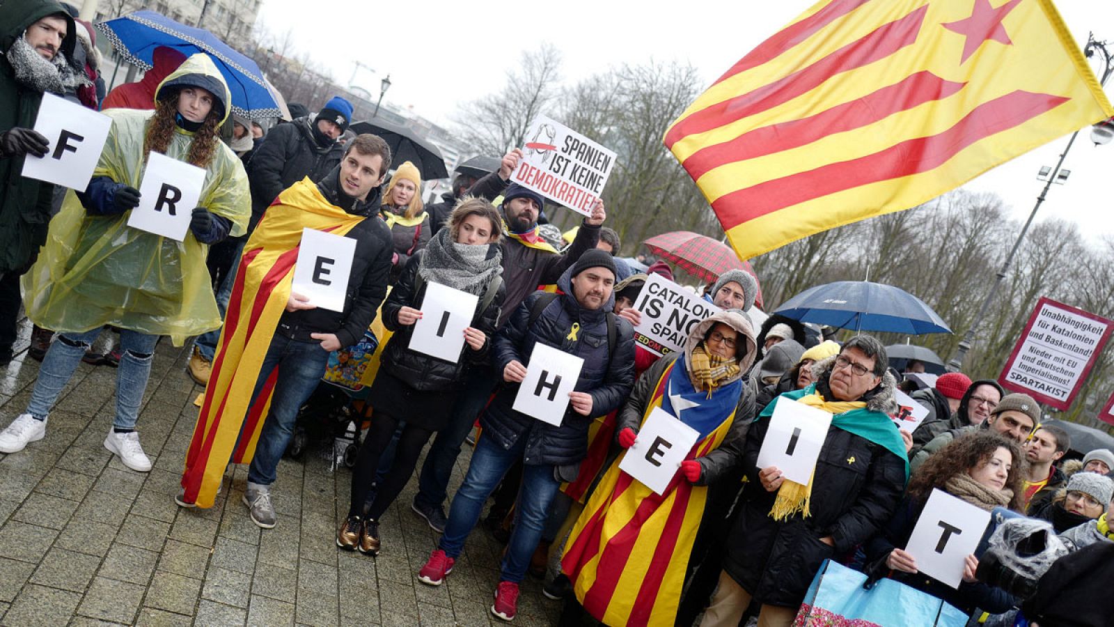 Manifestación de la ANC en Berlín para pedir la liberación de Puigdemont