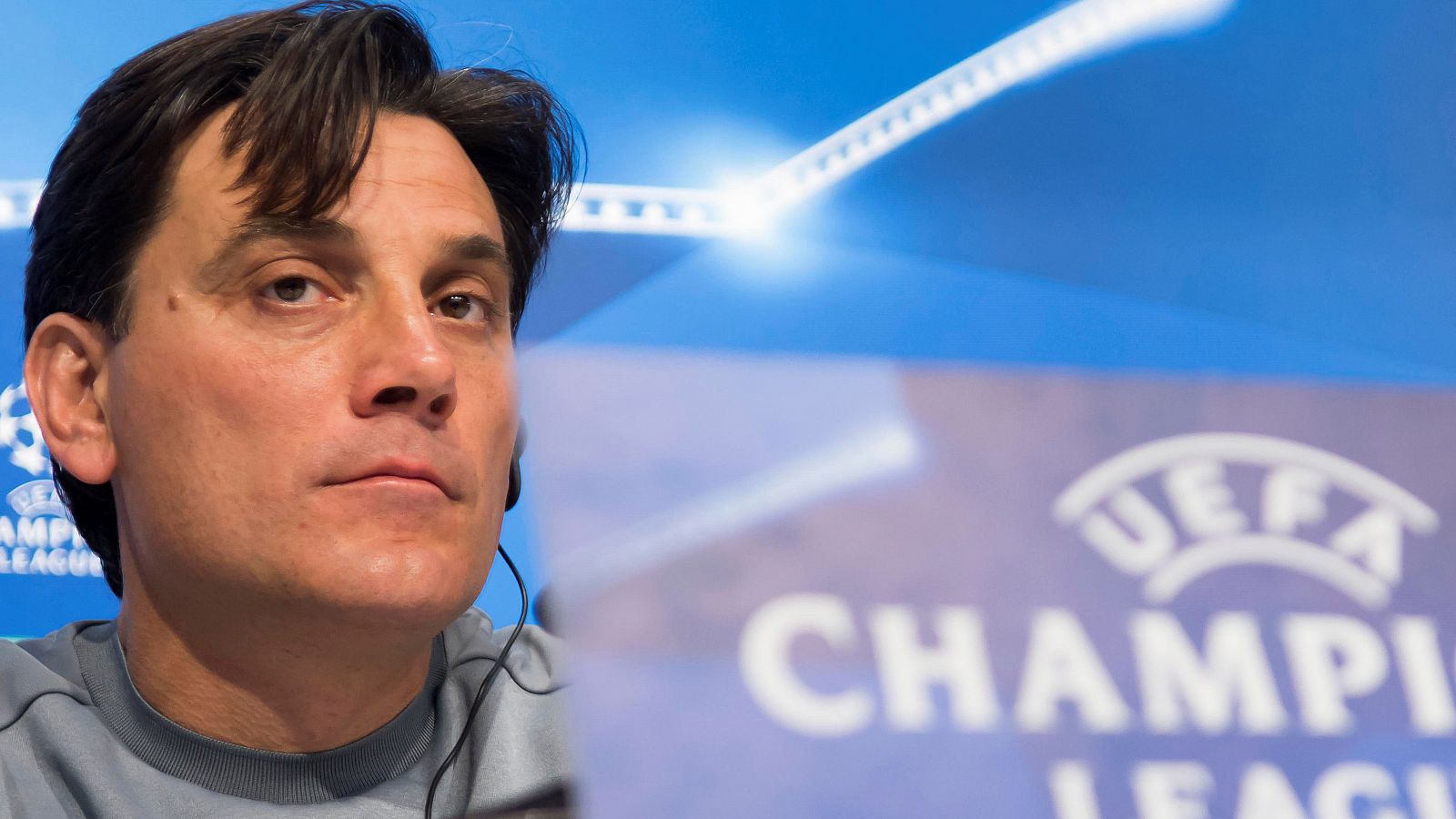 El entrenador del Sevilla FC, Vincenzo Montella, durante la rueda de prensa.